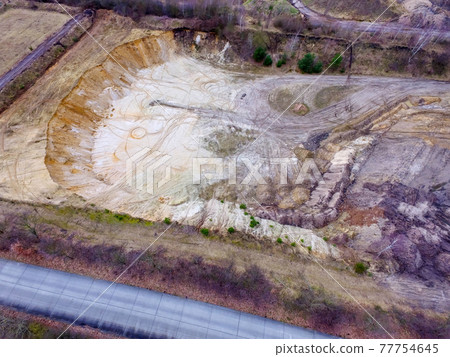 Aerial view of a quarry for sand and gravel Aerial view of a quarry for sand and gravel 77754645