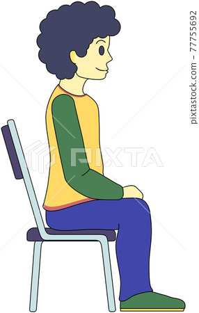 A man sitting in a chair and waiting 77755692