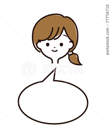 富有表現力的女性面孔和語音泡沫 77756718