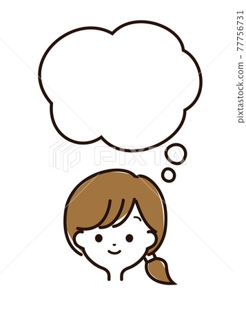 富有表現力的女性面孔和語音泡沫 77756731