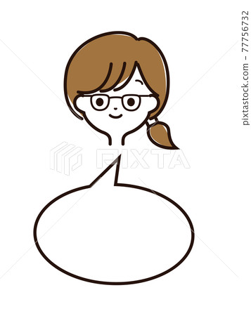 富有表現力的女性面孔和語音泡沫 77756732