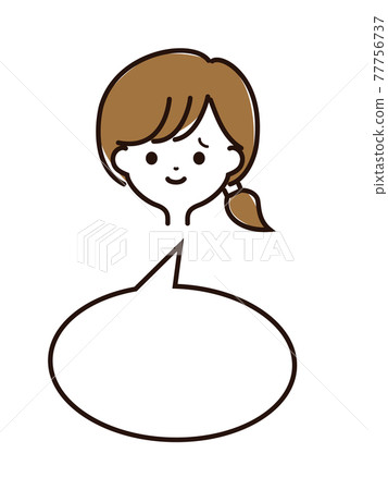 富有表現力的女性面孔和語音泡沫 77756737