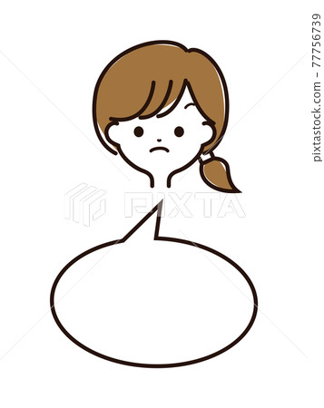 富有表現力的女性面孔和語音泡沫 77756739