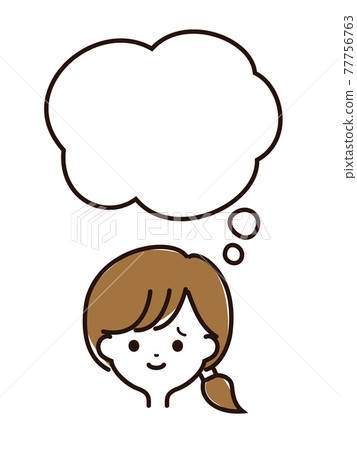 富有表現力的女性面孔和語音泡沫 77756763