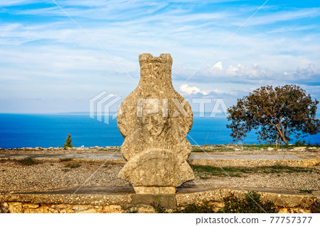 Ancient stone artefact at Vouni palace, Guzelyurt,  Northern Cyprus 77757377