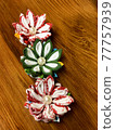 Knob work handmade, three cute flowers 77757939