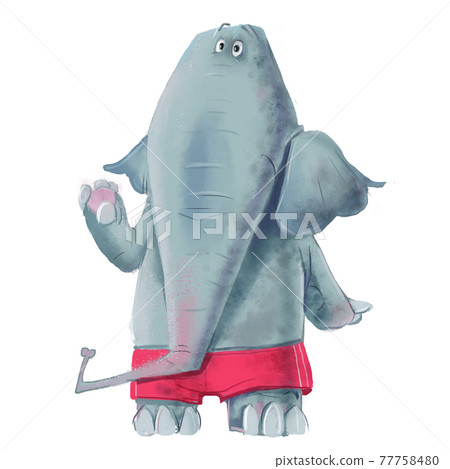 cute elephant character on the white background cute elephant character on the white background 77758480