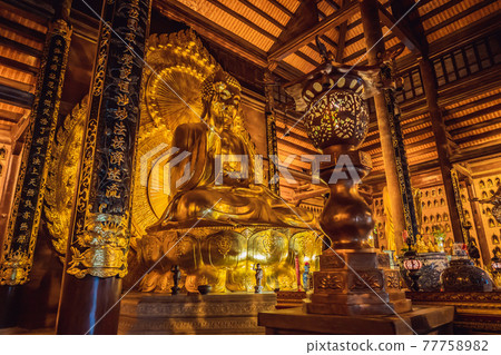 Temple tower of Bai Dinh pagoda in Ninh Binh, Vietnam 77758982