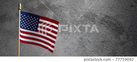 American Flag for Memorial Day, 4th of July or Labour Day on Dark Concrete Background 77759092