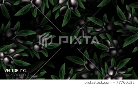 Natural Realistic pattern background with olive and leaves vector design Colorful dark background. Trendy repeat texture print wallpaper. Nature concept Natural Realistic pattern background with olive and leaves vector design Colorful dark background. Trendy repeat texture print wallpaper. Nature concept 77760185