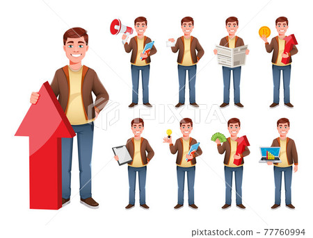 Young businessman cartoon character in flat style 77760994