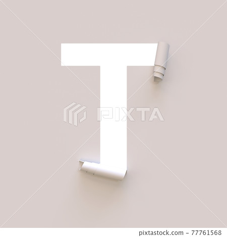 Paper Cut Out and Roll up Typeface T 77761568