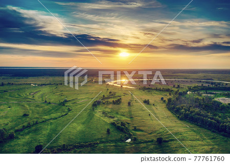 Rural summer sunset Rural summer sunset 77761760