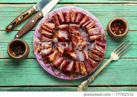 Beef cured and spice,basturma Beef cured and spice,basturma 77762532