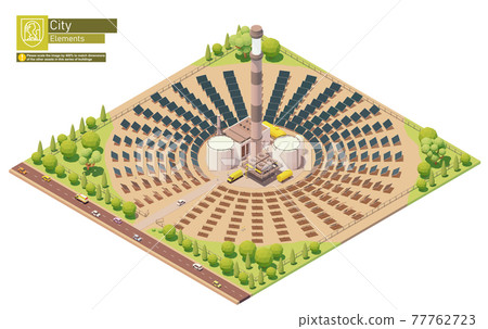 Vector isometric concentrated solar power plant Vector isometric concentrated solar power plant 77762723