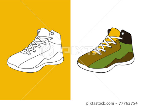 彩色和單色運動鞋插圖集（矢量/切口） 77762754