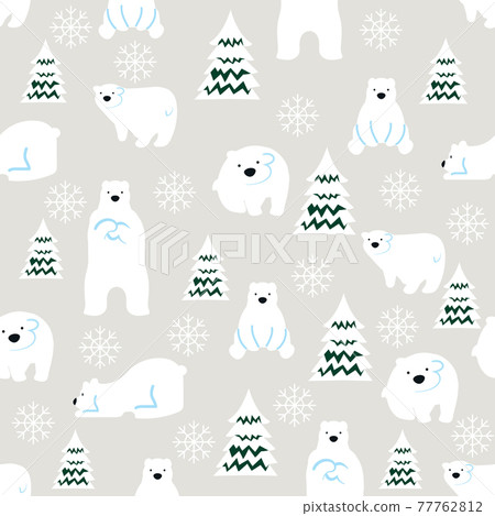 cute polar bears seamless pattern background 77762812