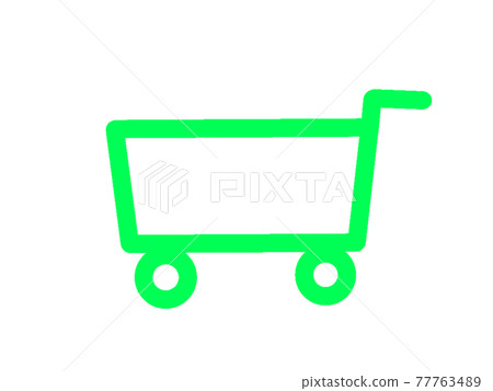 百貨商店購物車圖標綠色 百貨商店購物車圖標綠色 77763489
