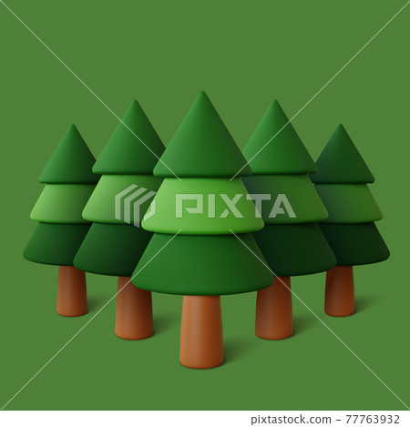 Forest set in green background. Vector illustration Forest set in green background. Vector illustration 77763932