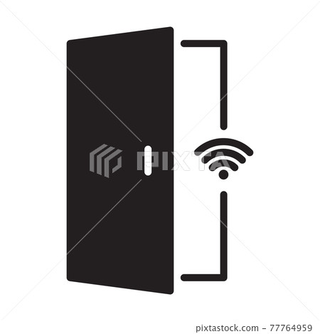 Wireless door outline icon vector automatic opening door modern entrance. For your web site design, logo, app, UI. illustration 77764959
