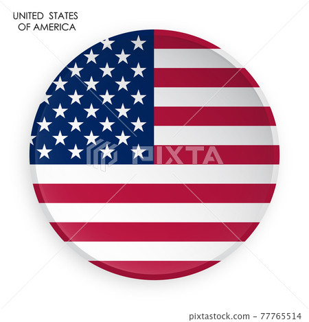 United States of America flag icon in modern neomorphism style. Button for mobile application or web. Vector on white background 77765514