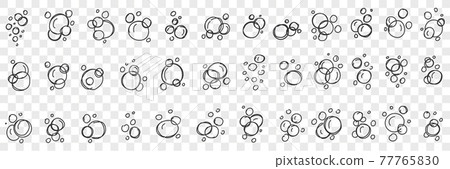Soap bubbles shapes doodle set Soap bubbles shapes doodle set 77765830