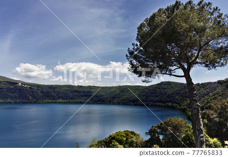 Landscape of Lake Albano Italy - Landscape of Lake Albano Italy - 77765833