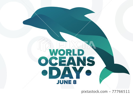 World Oceans Day. June 8. Holiday concept. Template for background, banner, card, poster with text 77766511