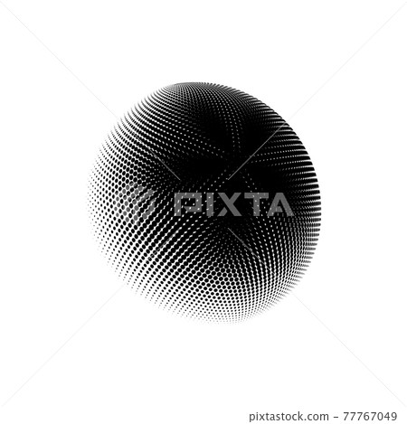 Halftone sphere dotted vector illustration.... - Stock Illustration ...