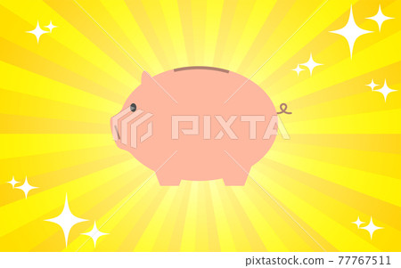 Image of savings, piggy bank and background of concentrated lines Image of savings, piggy bank and background of concentrated lines 77767511