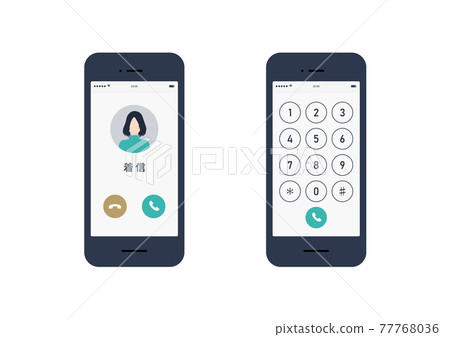 Illustration material of incoming screen and outgoing screen of smartphone Illustration material of incoming screen and outgoing screen of smartphone 77768036