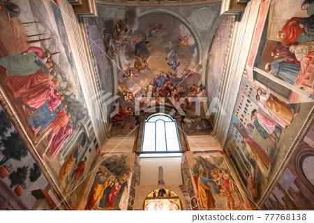 interiors of Brancacci chapel, Florence, Italy 77768138