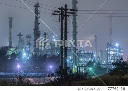 Hokkaido Tomakomai factory night view night view 77769436