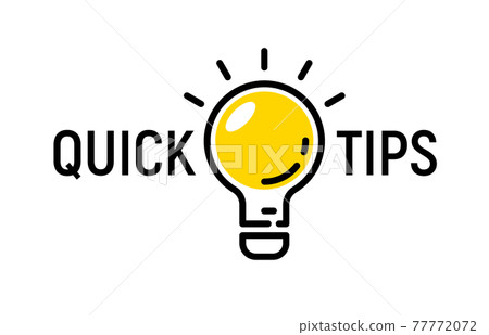 Quick tip hint vector icon bulb. Fact tip idea line icon logo guide 77772072