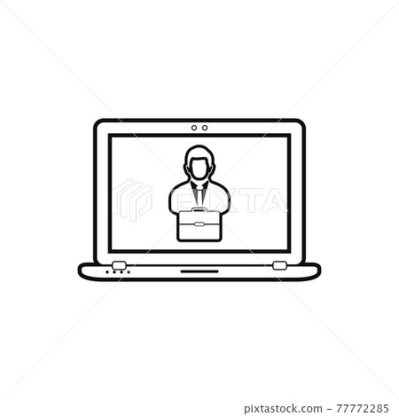 Online Business line icon. Flat style vector EPS. - Stock Illustration ...