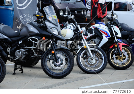 KUALA LUMPUR, MALAYSIA -FEBRUARY 25, 2017: Group of high-performance big bike and superbike parking at the open area. KUALA LUMPUR, MALAYSIA -FEBRUARY 25, 2017: Group of high-performance big bike and superbike parking at the open area. 77772610