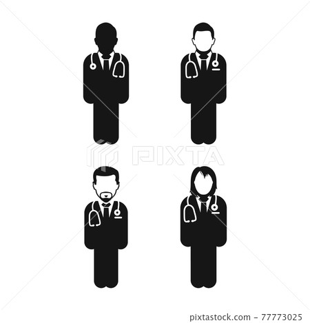 Doctor Icon Set. Flat style vector EPS. - Stock Illustration [77773025 ...