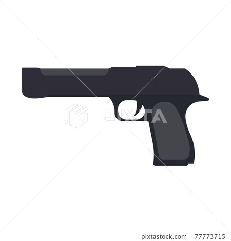 Pistol gun weapon vector illustration black crime handgun. War pistol trigger icon bullet. Isolated danger military army firearm ammunition silhouette symbol. Police arm hand element caliber drawing Pistol gun weapon vector illustration black crime handgun. War pistol trigger icon bullet. Isolated danger military army firearm ammunition silhouette symbol. Police arm hand element caliber drawing 77773715