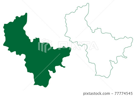 Jind district (Haryana State, Republic of India) map vector illustration, scribble sketch Jind map 77774545