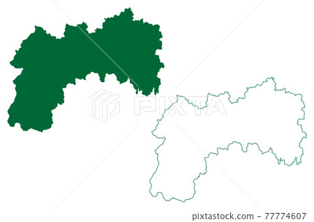 Latehar district (Jharkhand State, Republic of India, Palamu division) map vector illustration, scribble sketch Latehar map 77774607