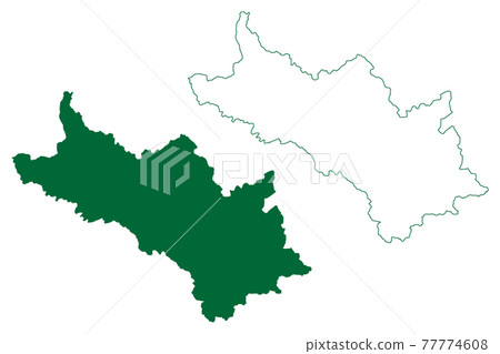 Lahaul and Spiti district (Himachal Pradesh State, Republic of India) map vector illustration, scribble sketch Lahaul and Spiti map 77774608