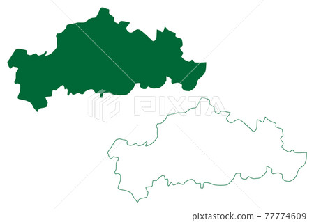 Kurukshetra district (Haryana State, Republic of India) map vector illustration, scribble sketch Kurukshetra map 77774609