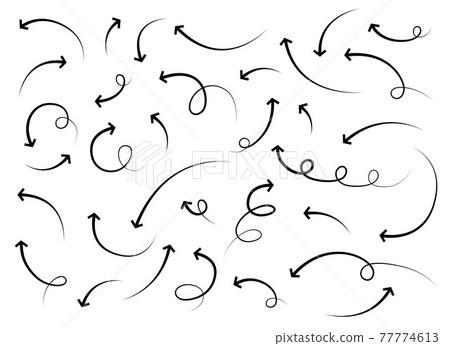 Hand drawn arrows lines in different directions Hand drawn arrows lines in different directions 77774613