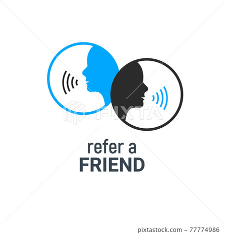 Refer friend vector flat icon. Referral recommend line design marketing logo 77774986