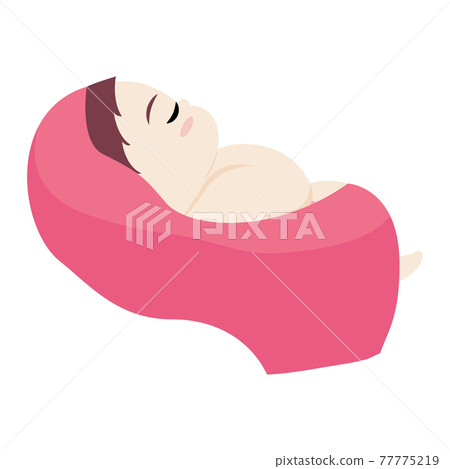 Isolated asleep baby girl character 77775219