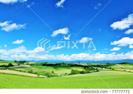 Hokkaido: A refreshing blue sky and the scenery of Biei 77777772