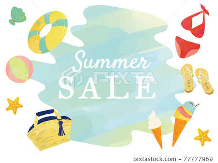 夏季銷售時尚項目水彩觸摸設計 夏季銷售時尚項目水彩觸摸設計 77777969