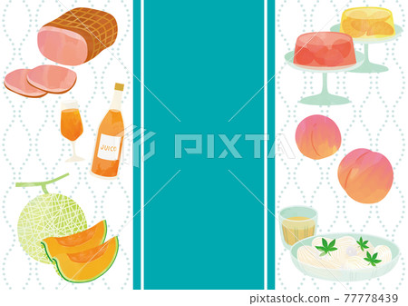 仲夏禮物水彩觸摸復古圖案設計 77778439