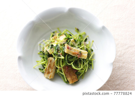 梅肉炒豆苗和竹輪 9 梅肉炒豆苗和竹輪 9 77778824