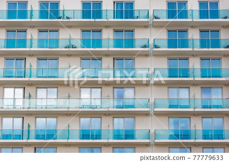 Balconies and windows of the new house. 77779633
